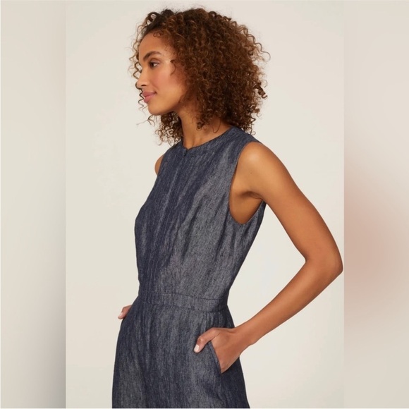 MARTIN GRANT Wide Leg Chambray Denim Jumpsuit, size 34/4 - Picture 3 of 10